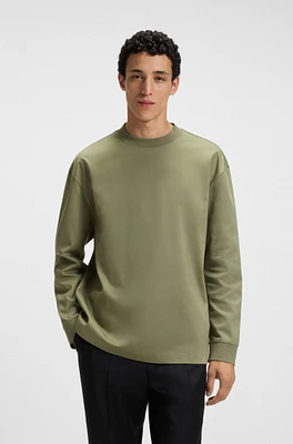 Relaxed-fit long-sleeved T-shirt mercerized cotton