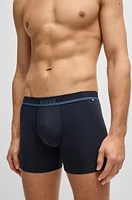 Stretch-cotton boxer briefs with logo waistband