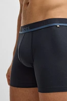 Stretch-cotton boxer briefs with logo waistband