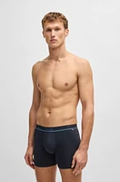 Stretch-cotton boxer briefs with logo waistband