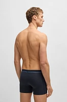 Stretch-cotton boxer briefs with logo waistband