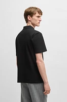 Mercerized-cotton polo shirt with script logo