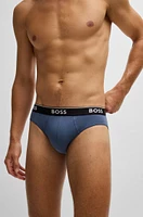 Three-pack of stretch-cotton briefs with logo waistbands