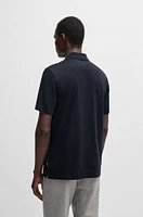 Relaxed-fit polo shirt cotton-silk checked jacquard