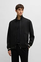 Mercerized-cotton regular-fit sweatshirt with stripe cuffs