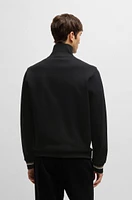 Mercerized-cotton regular-fit sweatshirt with stripe cuffs