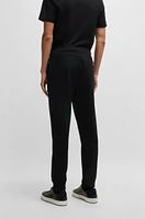 Mercerized-cotton tracksuit bottoms with stripe waistband