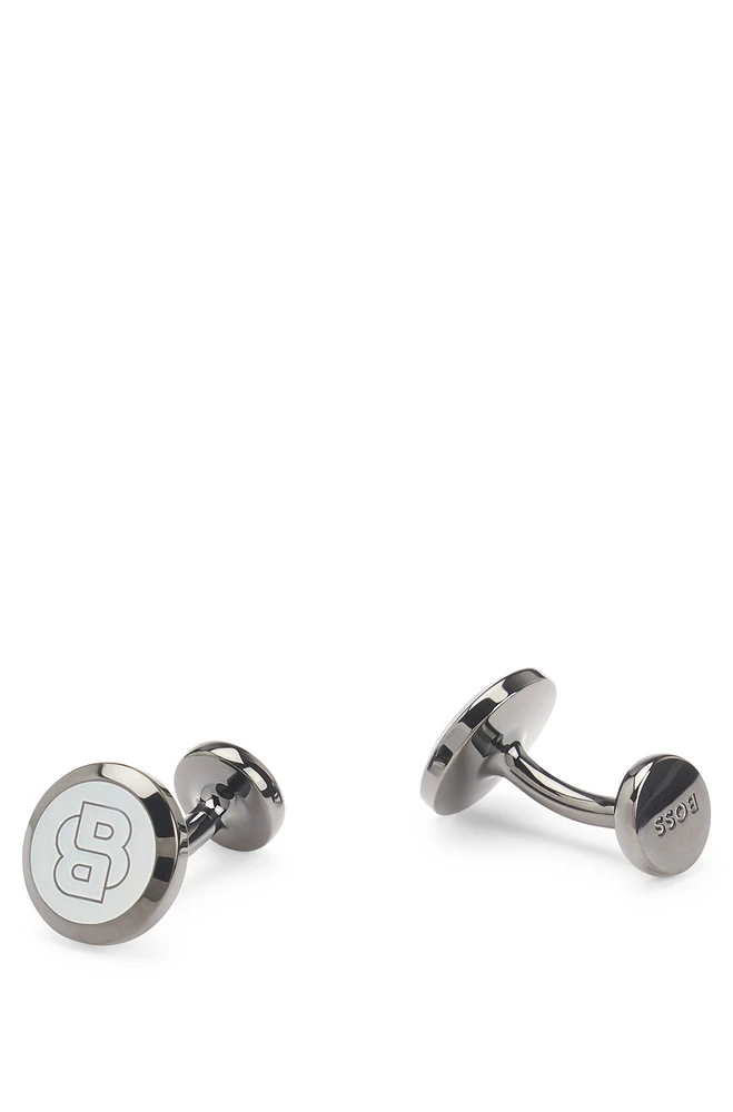 Brass cufflinks with Double B monogram