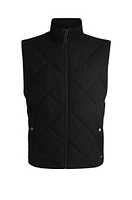 Diamond-quilted gilet with ribbed-cotton trims
