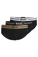 Three-pack of stretch-cotton trunks with logo waistbands