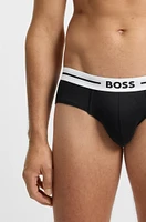 Three-pack of stretch-cotton trunks with logo waistbands