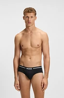Three-pack of stretch-cotton trunks with logo waistbands