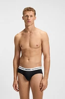 Three-pack of stretch-cotton trunks with logo waistbands