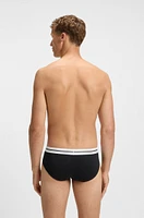 Three-pack of stretch-cotton trunks with logo waistbands
