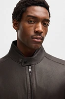 BOSS SELECTED BY SHOHEI OHTANI Regular-fit jacket grained nappa leather