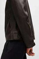 BOSS SELECTED BY SHOHEI OHTANI Regular-fit jacket grained nappa leather