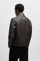 BOSS SELECTED BY SHOHEI OHTANI Regular-fit jacket grained nappa leather