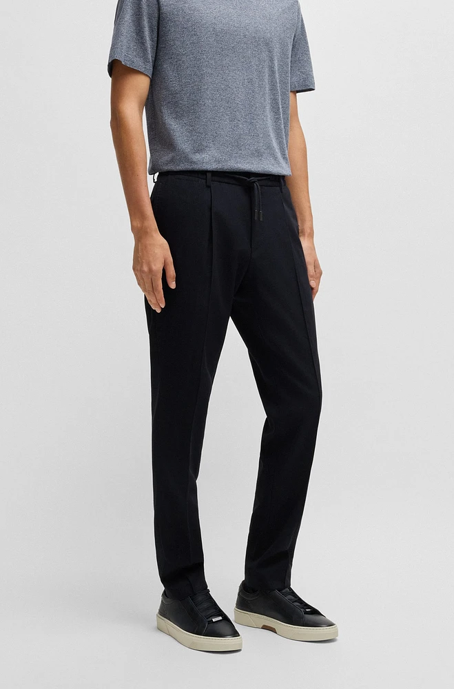 Slim-fit trousers a structured stretch-wool blend