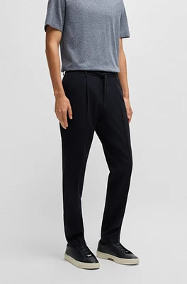 Slim-fit trousers a structured stretch-wool blend