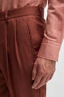 Regular-fit trousers cashmere, virgin wool and silk