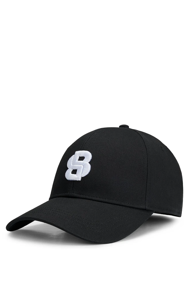 Cotton-twill cap with embroidered Double B monogram