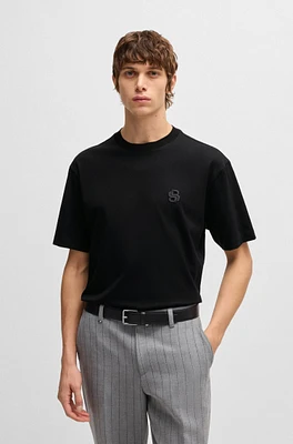 BOSS SELECTED BY SHOHEI OHTANI Mercerized-cotton T-shirt with Double B monogram