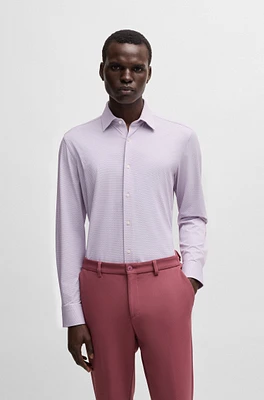 Slim-fit shirt performance-stretch structured fabric