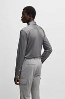Slim-fit shirt performance-stretch structured fabric