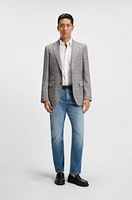 Regular-fit blazer checked stretch wool