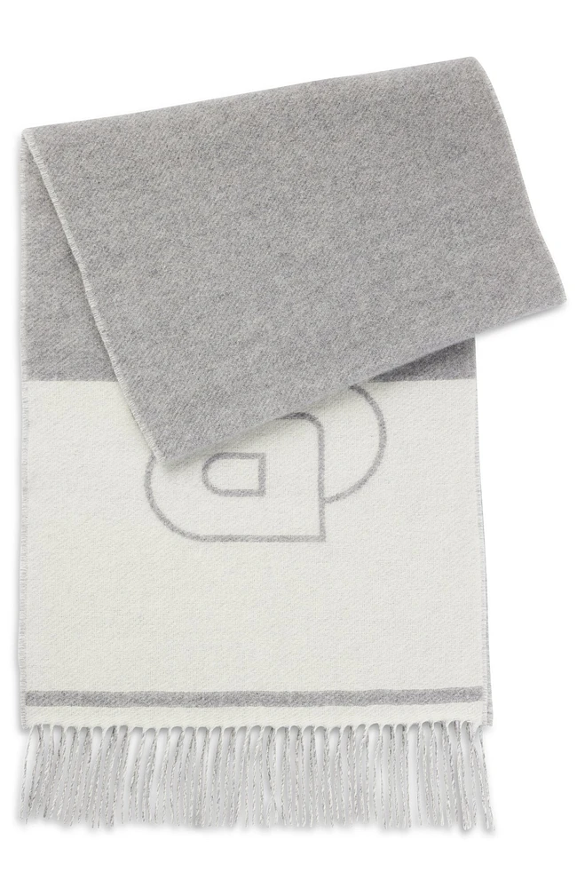 Wool-blend scarf with Double B monogram jacquard