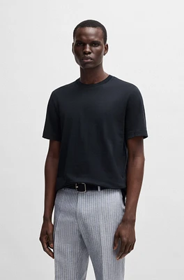 Regular-fit T-shirt cotton-silk checked jacquard