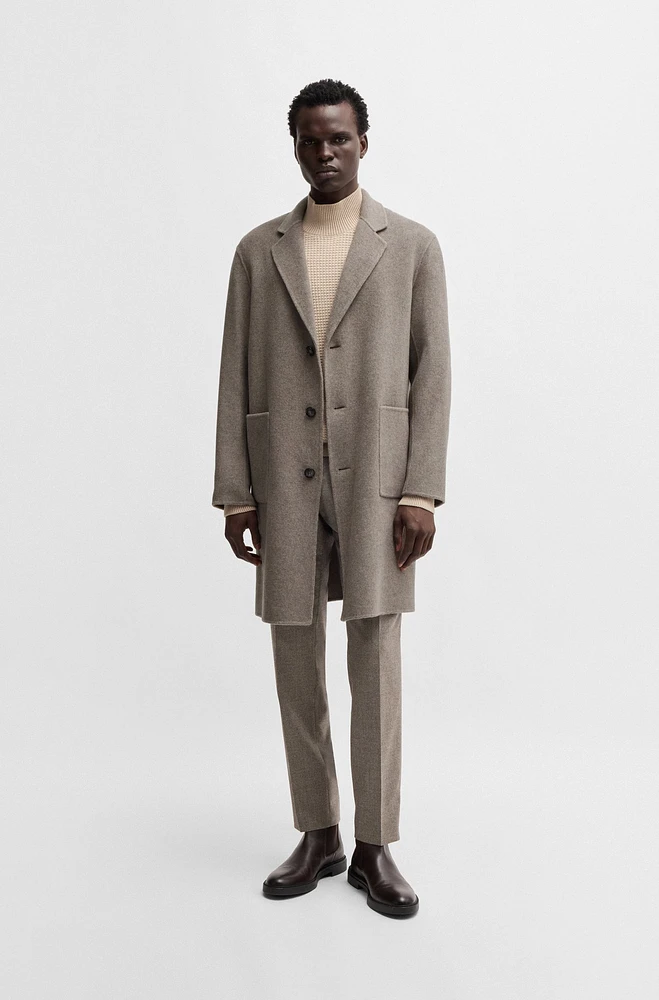 Relaxed-fit coat a micro-patterned wool blend