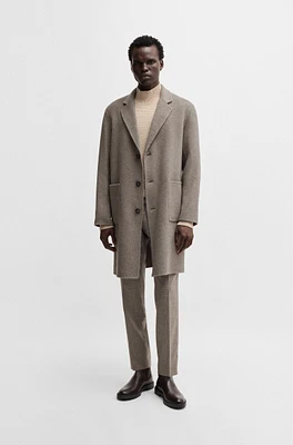 Relaxed-fit coat a micro-patterned wool blend