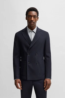 Slim-fit blazer patterned wool