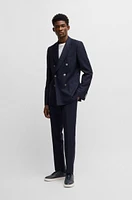 Slim-fit blazer patterned virgin wool