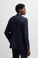 Slim-fit blazer patterned virgin wool