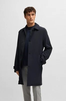 Travel-friendly stretch-softshell coat with detachable inner gilet