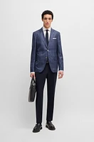 Slim-fit blazer checked virgin wool