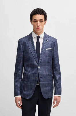 Slim-fit blazer checked virgin wool