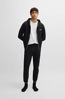 Cotton-terry zip-up hoodie with logo print