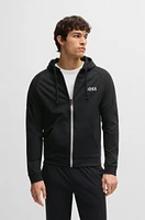 Cotton-terry zip-up hoodie with logo print