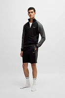 Cotton zip-up jacket with contrast piping