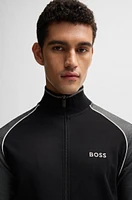 Cotton zip-up jacket with contrast piping