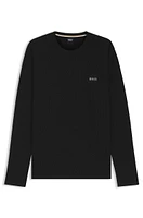 Waffle-structured pajama T-shirt cotton