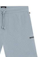 Waffle-structured pajama shorts with embroidered logo