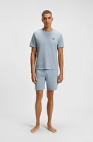 Waffle-structured pajama shorts with embroidered logo