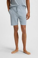 Waffle-structured pajama shorts with embroidered logo