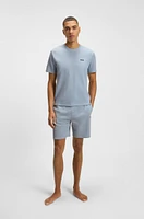Waffle-structured pajama T-shirt with embroidered logo