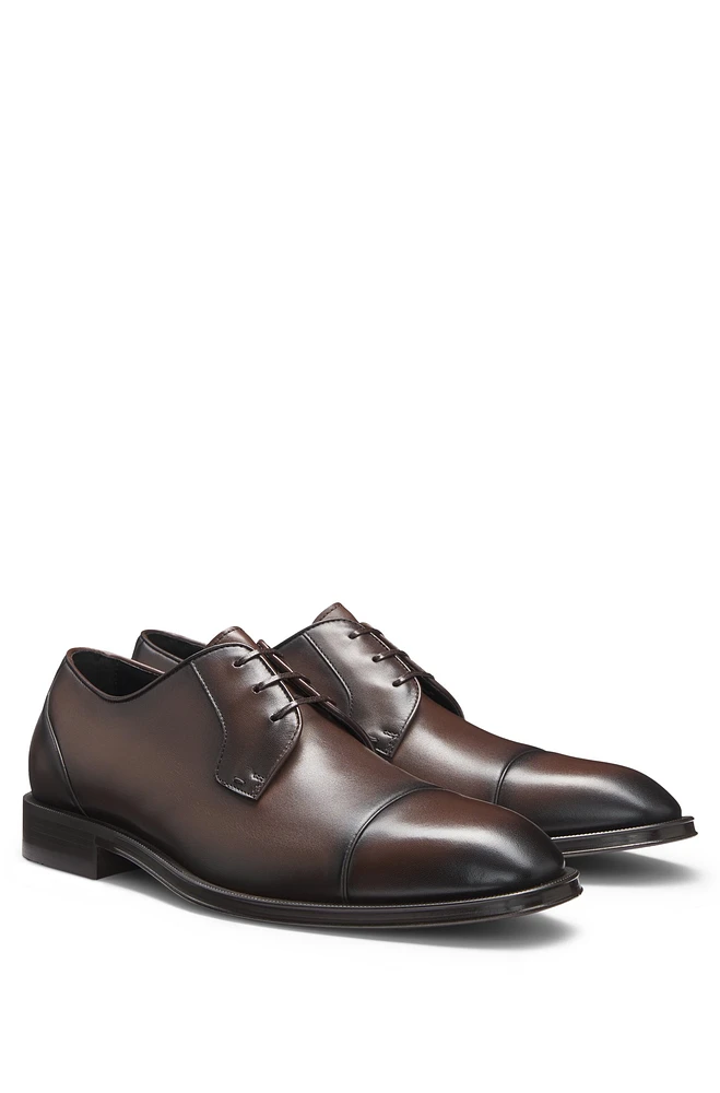 Cap-toe Derby shoes leather