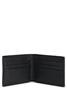 Grained faux-leather wallet with logo and signature stripe